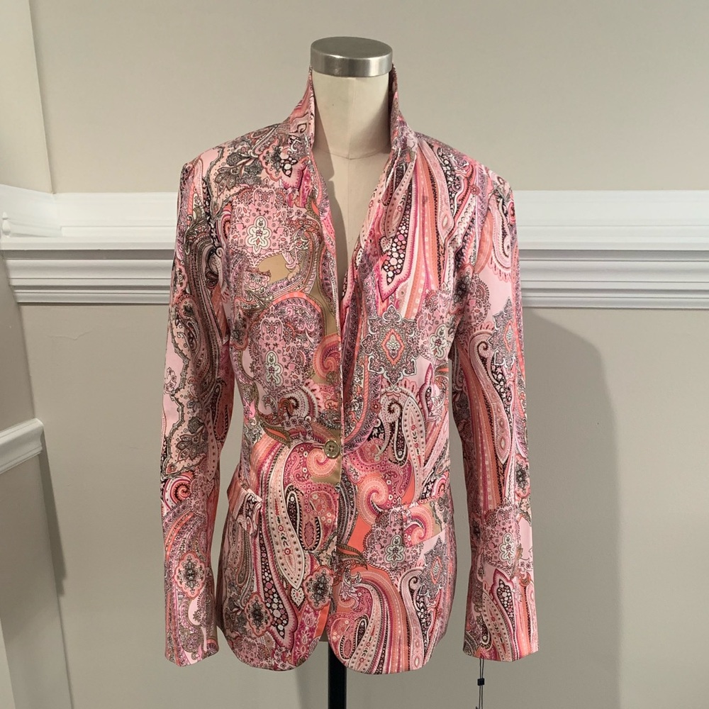 NWT Tommy Hilfiger Pink  Paisley Blazer
